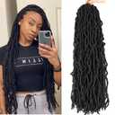 LMZIM 26 Inch Soft Locs Crochet Hair 7 Packs Faux Locs Crochet Hair Pre Looped Goddess Locs Crochet Braids Hair For Black Women 1B