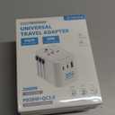 Decqle Universal Travel Adapter, International Travel Plug Adapter with 2 USB-C(PD 20W) ＆ 1 USB-A Ports, All in One Portable Adaptor, for USA, UK, EU, AU ＆ 224+ Countries (White) US