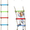 7FT Colorful Camping Rope Ladder for Kids Hanging Ladder Climbing Ladder for Swing Set Accessories Rope Ladder for Playground Tree House, Ninjaline, Indoor&Outdoor Play Set