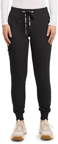 Med Couture Scrub Pants For Women Cargo Jogger Bottoms with 5 Pockets, Lightweight, Ultra Soft, 2-Way Stretch Fabric - L