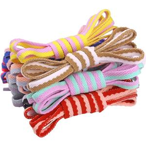 9 Pairs Fashion Printed Sneakers and White Shoes DIY 2 Colors Mix Flat Shoelaces
