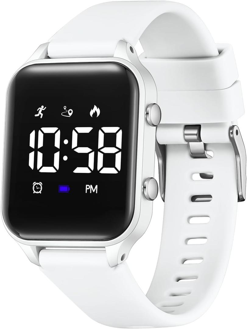 Kids Digital Watches for Boys Girls, Sports Watch with Fitness Tracker, Pedometer, Alarm Clocks, Stopwatch, No App Needed Waterproof Kids Watch, Gift for Teens Student Girls Boys Ages 5-14