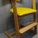 Wooden High Chair for Babies and Toddlers - Adjustable Height Easy to Clean Toddler Highchair - Kids Dining Chair from 3 Years to 200 Lb, Grow with Child(Yellow)