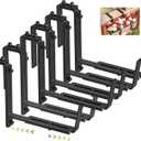 Y&M 6 PCS Adjustable Window Box Brackets for Planter Box, Heavy Duty Wall Mounted Hooks Hangers for Flower Baskets Holder Durable, Hanging Brackets for Fence Patio Garden Balcony