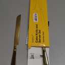 Cake Cutting Set for Wedding, Elegant Cake Knife and Server Set with Thickened Stainless Steel Rounded Edges, Cake Cutter Pie Spatula for Birthday Anniversary Christmas, 2 Pcs, Gold (13.0 Inch)