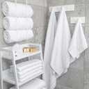 American Soft Linen Luxury 4 Piece Bath Towel Set, 600 GSM 100% Cotton Turkish Bath Towels for Bathroom, 27x54 in Extra Large Bathroom Shower Towels, White