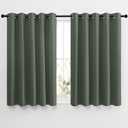 NICETOWN Bedroom Blackout Curtains for Kitchen Window - Window Treatment Thermal Insulated Solid Grommet Sound Reducing for Kitchen/Nursery, Dark Mallard, 2 Panels, W66 x L54