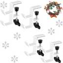 Desktop Hook Under-Table Handbag Hanger Wallet Hook Simple for Holiday Decoration Desktop Backpack Rack Headphone Hanger 2-Piece Pack Double Hook (4-Piece White)