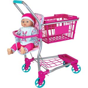Shopping Cart with 16" Baby Doll, 12.6 x 4.72 x 20.47 inches