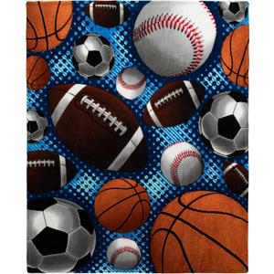 Dawhud Direct Sports Fleece Blanket for Bed, 50x60 Inches Sports Fan Fleece Throw Blanket for Adults and Kids - Soft Plush Blanket - Queen Size