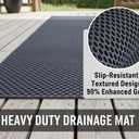 PVC Drainage Floor Mat Non-Slip Commercial Wet Area Mat for Outdoor and Indoor Restaurant Kitchen Bar Swimming Pool Splash Matting Water Drain Flooring Mat (Black, 4FTX10FT)