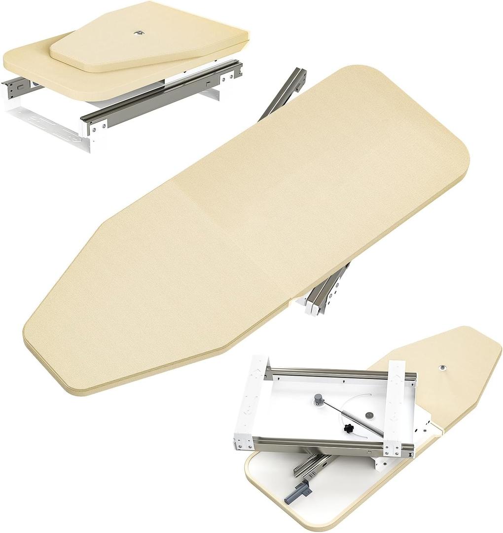 Folding Ironing Board Rotatable 180 Drawer Ironing Platform with Heat-Resistant Cover for Space Saving 800 x 310MM