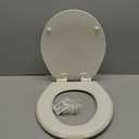 Mayfair Cassel Slow Close Toilet Seat, Easy Clean, Non Slip Premium Wood Seat, Easy Install, Made in USA, Round, Biscuit