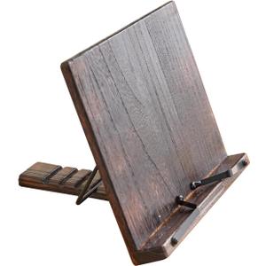 Wooden Book Stand Holder Adjustable,Portable Desktop Organizer for Cookbooks/Tablets,Hands Free Reading Rest with Ergonomic Design, Fits Books & iPads