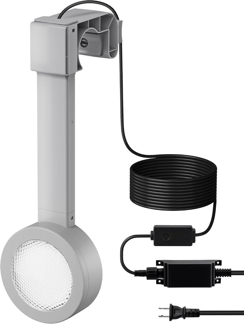 AC Pool Lights for Metal Frame Above Ground Pools with Transformer, LED Underwater Pool Light, 1500lm Dimmable 6000K Cool White, IP68 Waterproof, 15in Poolside Light with Remote Control, Gray