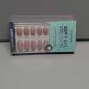 BTArtbox Press On Nails Oval - Soft Gel Press on Nails Oval Nails Fake Nail with Nail Glue, Fit Perfectly, Reusable Glue On Nails in 16 Sizes, Taro Milkshake