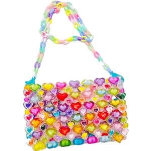 Colorful beaded handmade weaving bag Women's Evening Handbags fashion women's crossbody bag beaded phone bag
