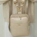 nola Diaper Bag Backpack or Crossbody Baby Bag with Organized Storage (Pearl)