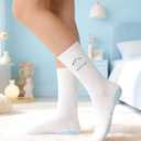 Cute Pilates Grippy Socks, Pink Pilate Gifts for Women, Striped Crew Grip Socks for Studio Pilate. (Pink)