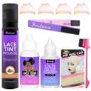 Lace Tint Spray For Wigs Hair Tint Lace Spray Wig Tint Lace Spray Lace Tint Mousse Wig Glue for Front Lace Wig Set Wig Installation Kit (Medium Brown)