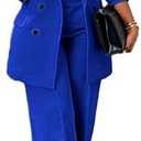 Tcremisa Women's Fashion Pants Suit 2 Piece Business Outfits Casual Double Breasted Blazer and Pant Sets, 2XL
