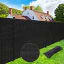 UPGRADE Privacy Screen 6' x 50' Fence Commercial Shade Cover with Brass Grommets Heavy Duty Perfect for Outdoor Back Yard, Black, Customizable 8fx11.3f