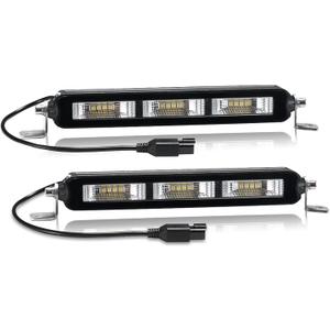 BUNKER INDUST 2 Pcs 7 Inch Slim LED Light Bar with DT Connector, 2400LM Single Row Flood LED Light Pods Driving Off Road Work Lights for Trucks ATV UTV SUV Boat