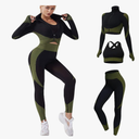 3pcs Seamless Outfit Workout Sets Gym for Women, Fitness Sports School Running Clothes Yoga Sportswear Size L