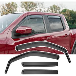 Xipoo Side Window Visor Deflector Compatible with 2022-2026 Nissan Frontier Crew Cab Side Window Deflector Replacement for 2022-2026 Frontier Accessories