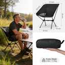 Lightweight Portable Camping Chair - Folding Backpacking Hiking Chair with Carry Bag for Outdoor Travel, Beach, Picnic, Festival (Black), 13.7 Inches X 4 Inches X 3 Inches