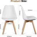 OLIXIS Dining Chairs Set of 4, Mid Century Modern Accent Chairs with Curved Backrest and Wood Legs, PU Leather Upholstered Kitchen Side Chair for Living Room, Bedroom, Outdoor Patio, White