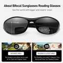 Bifocal Reading Sunglasses Men Women Sports Style Sun Reader Wrap Around Build-In UV Protection Driving glasses LK6092