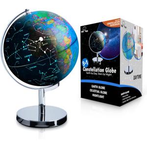 USA Toyz Illuminated World Globe with Stand - 3in1 STEM Globes for Adults and Kids, Constellation Map, Built-In LED Night Light Lamp, Easy to Read Texts, Non-Tip Base, 13.5 Inch Tall, 9 Inch Diameter USA Toyz Illuminated World Globe with Stand - 3in1 STEM Globes for Adults and Kids, Constellation Map, Built-In LED Night Light Lamp, Easy to Read Texts, Non-Tip Base, 13.5 Inch Tall, 9 Inch Diameter