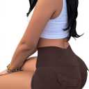 Avanova Scrunch Butt Lifting Shorts for Women Sexy Booty Workout Yoga Gym Shorts Brown Medium (Brown, M)