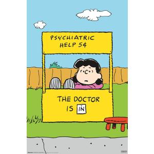Trends International Peanuts: Classic - Lucy's Psychiatric Help Wall Poster, 19L x 13W, Premium Unframed Version
