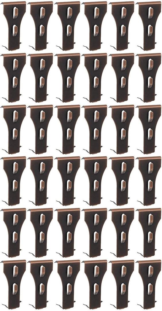 36 PCS Brick Clips - Heavy Duty Metal Wall Hangers for Bricks Wall Hanging, Brass Brick Hook Clip Fits Standard 2-1/2 to 2-3/4 Inch, No Drill Siding Clips for Indoor & Outdoor Decor