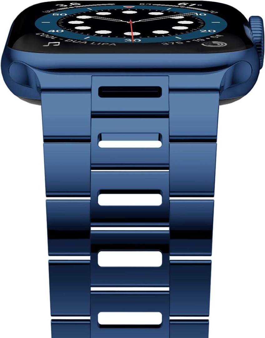 iiteeology Compatible with Apple Watch Band 42mm 41mm 40mm Series 11-1, Light Breathable Stainless Steel Band for iWatch Men Women - Blue