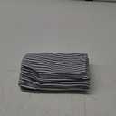 Plain Striped Cotton Linen Blended Dinner Cloth Napkins - Set of 12 (40 x 30 cm) - for Events & Home Use (Navy)