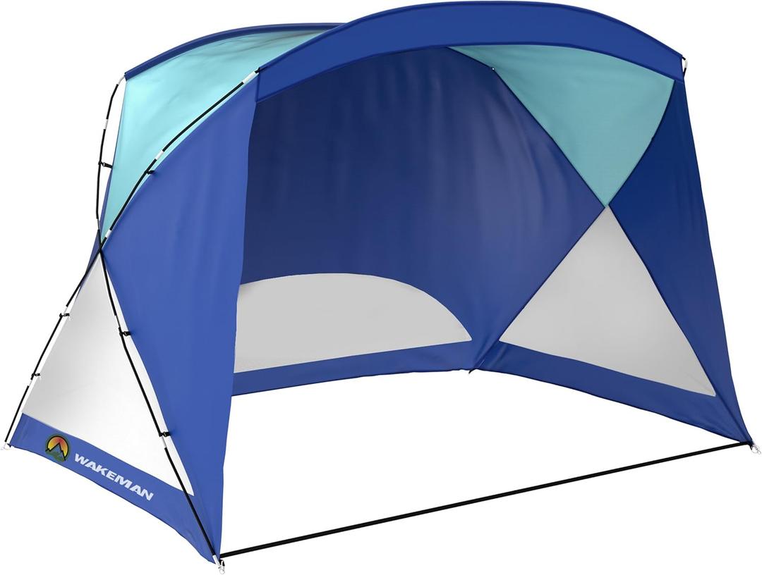 Beach Tent - Sun Shelter for Shade with UV Protection and Water-Resistant Coating for Sports Events and More with Carry Bag by Wakeman Outdoors (Blue)
