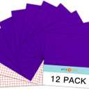 HTVRONT Purple Permanent Vinyl - 12 Sheets (10 Purple, 2 Transfer Tape) for Cutting Machine - 12" x 12" Glossy Vinyl for Party Decoration, Sticker, Craft Cutter, Car Decal