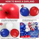 Red White Blue Balloon Arch Kit, Latex Birthday Balloons 5 10 18 inch Blue Red White Party Balloon Garland Kit with 2 Silver Explosion Star for Baby Shower Decorations Wedding Graduation Party