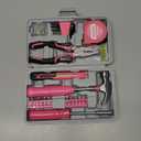 ZUZUAN Tool Set 25pc Pink Household DIY Tool Kit for Women,Small Mini Tool Box for Easy of Carrying, Starter Basic Ladies Tools Perfect for DIY, Home Maintenance