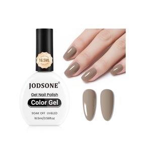 JODSONE 16.5ml Light Brown Soak Off UV LED Gel Polish Professional Nail Art Lacquer for Home Manicure DIY Salon Long Lasting Chip Resistant Nail Color Gift Set for Women