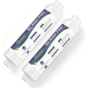 Fil-Fresh RV Inline Water Filter, Water Hose Filters 2 Pack for Garden and Camper, NSF Certified, Reduces Sediment, Chlorine, Odor, Bad Taste, Heavy Metals, Easy to Use