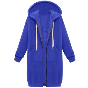 Women's Zip Up Long Hoodies Oversized Long Sleeve Drawstring Hooded Sweatshirts 2025 Fall Fleece Jackets with Pockets size, Royal Blue, LARGE