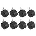 PATIKIL Office Chair Wheels Replacement 2", 8 Pcs Nylon Heavy Duty Office Furniture Casters Wheels with Universal Wheel for Hardwood Floor Carpet, Black