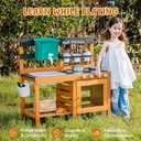 ROBUD Mud Kitchen for Kids Outdoor, Wooden Outdoor Play Kitchen, Kids Mud Kitchen with Removable Sink & Faucet, Monteeori Toys for Children Ages 3+ Years, WG426