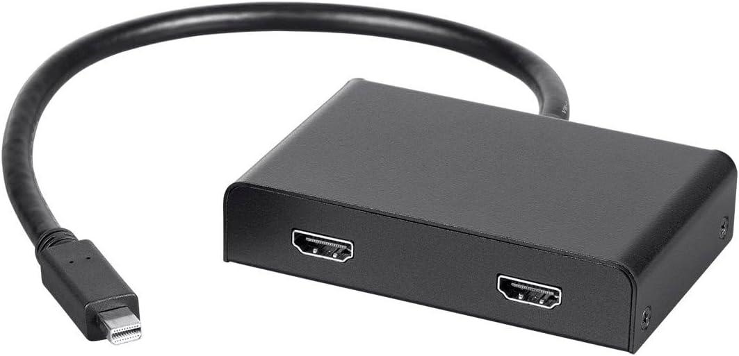 Monoprice 2-Port Mini DisplayPort 1.2 to HDMI Multi-Stream Transport (MST) Hub, Mini DP to HDMI,Black