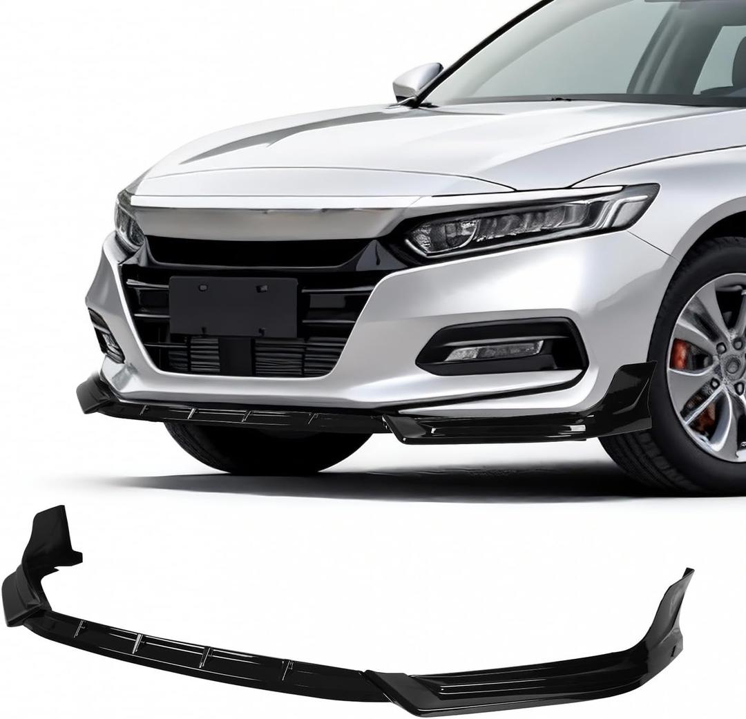 Archaic Front Bumper Lip Compatible with 2018-2020 Honda Accord, JDM Style 3Pcs Air Dam Spoiler Splitter Fit for SE/EX-L/LX/Touring, Splitter Under Chin Body Kit Lower Spoiler.