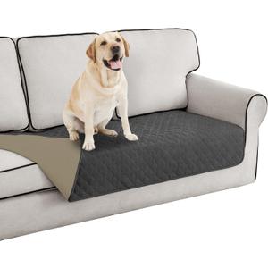 Easy-Going 100% Waterproof Dog Bed Cover Reversible Leak Proof Couch Cover Washable Sofa Cover Furniture Protector Blanket for Pets Kids Children Dog Cat (30x70 Inch,Dark Gray/Beige)
